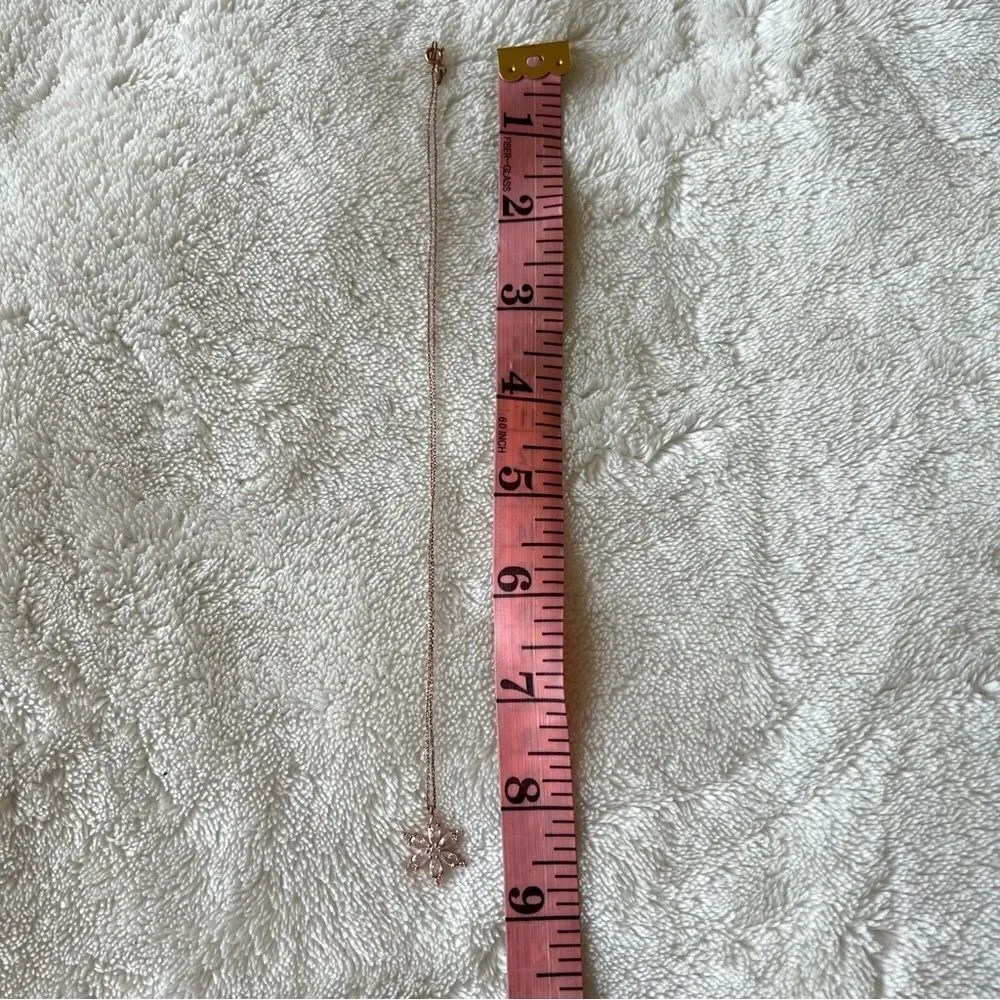 925 Silver Rose Plated Lotus Flower Necklace NEW - Picture 5 of 7